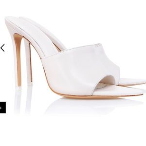 House of CB Heels - Andromed - Leather - Pointed Mules - White - Size: 37